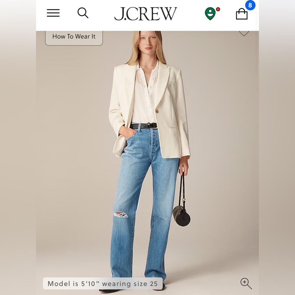NWT JCrew Slouchy distressed jean